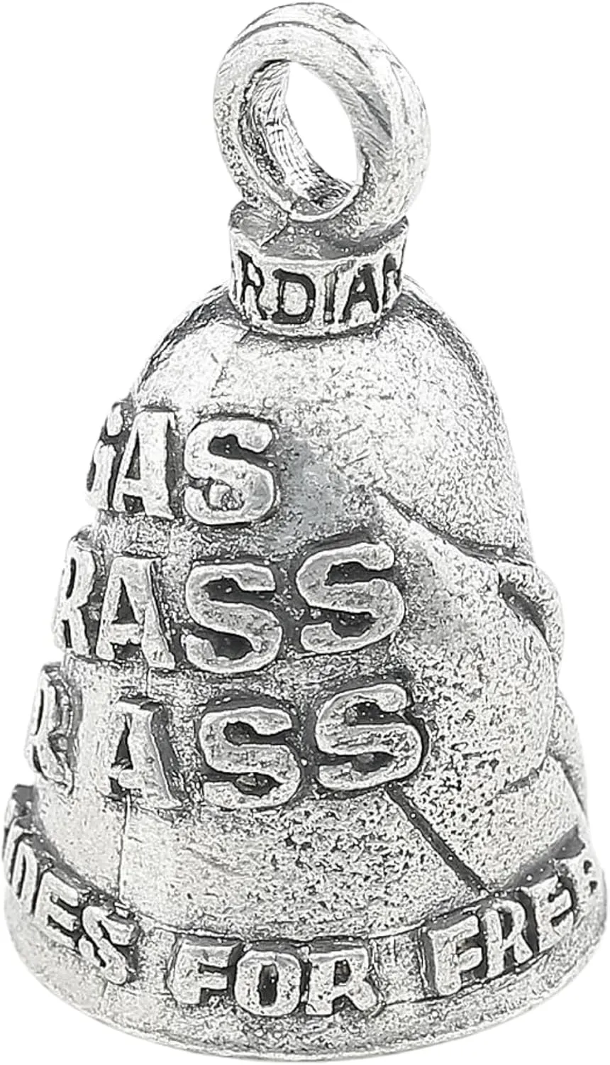 Guardian Bell Nobody Ride For Free Good Luck Bell w/Keyring & Black Velvet Gift Bag | Motorcycle Bell | Lead-Free Pewter | Good Luck Gift to Friends & Family | Bike Bell | Made in USA
