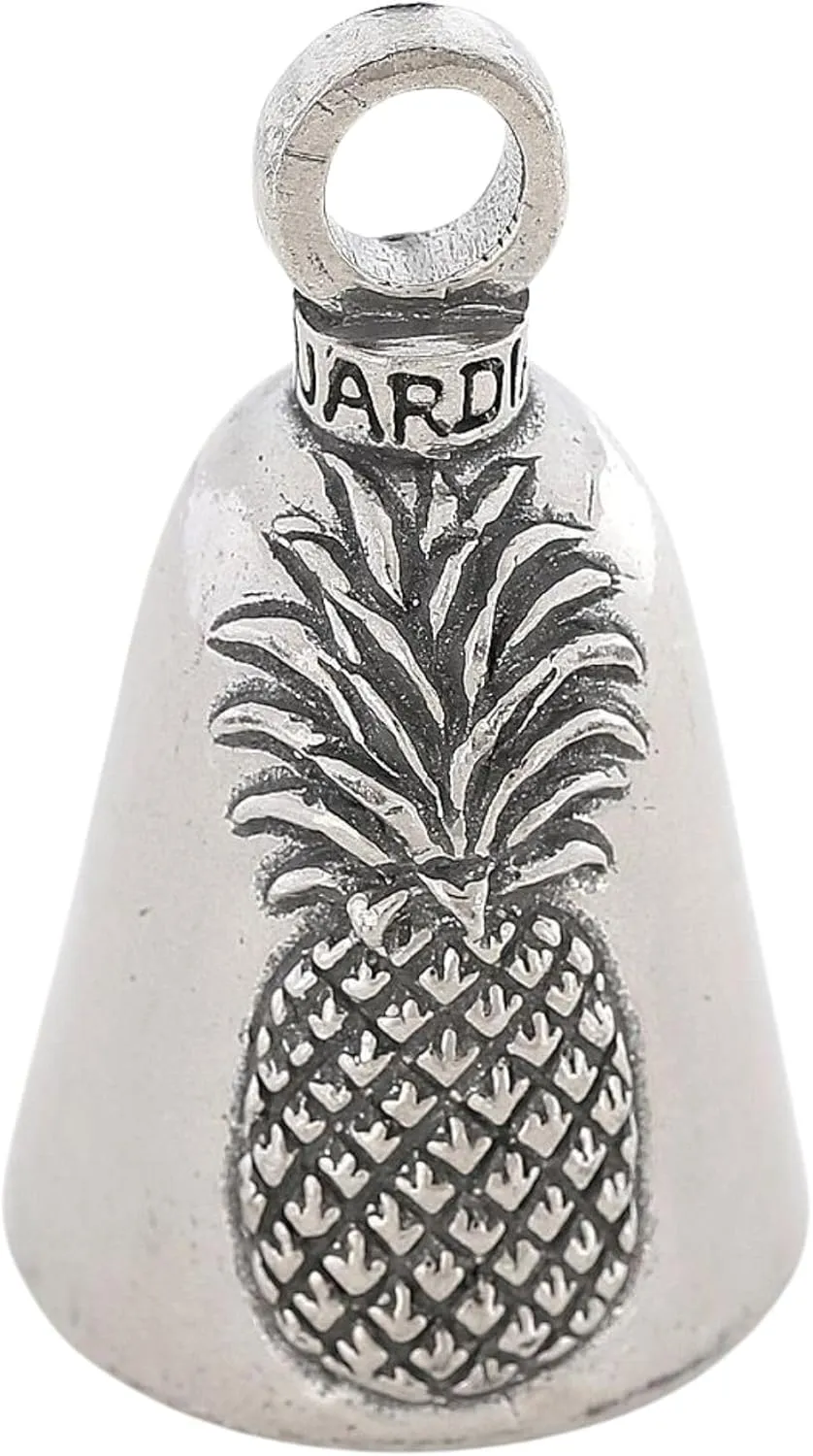Guardian Bell Pineapple Good Luck Bell w/Keyring & Black Velvet Gift Bag | Motorcycle Bell | Lead-Free Pewter | Good Luck Gift to Friends & Family | Bike Bell | Made in USA
