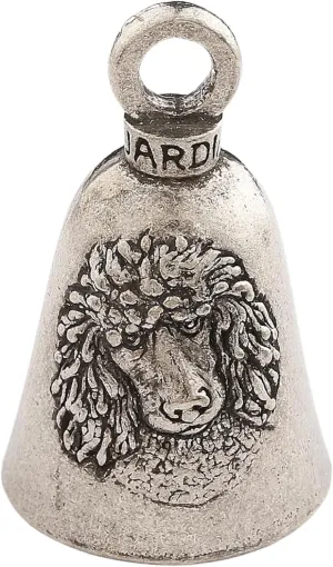 Guardian Bell Poodle Good Luck Bell w/Keyring & Black Velvet Gift Bag | Motorcycle Bell | Lead-Free Pewter | Made in USA