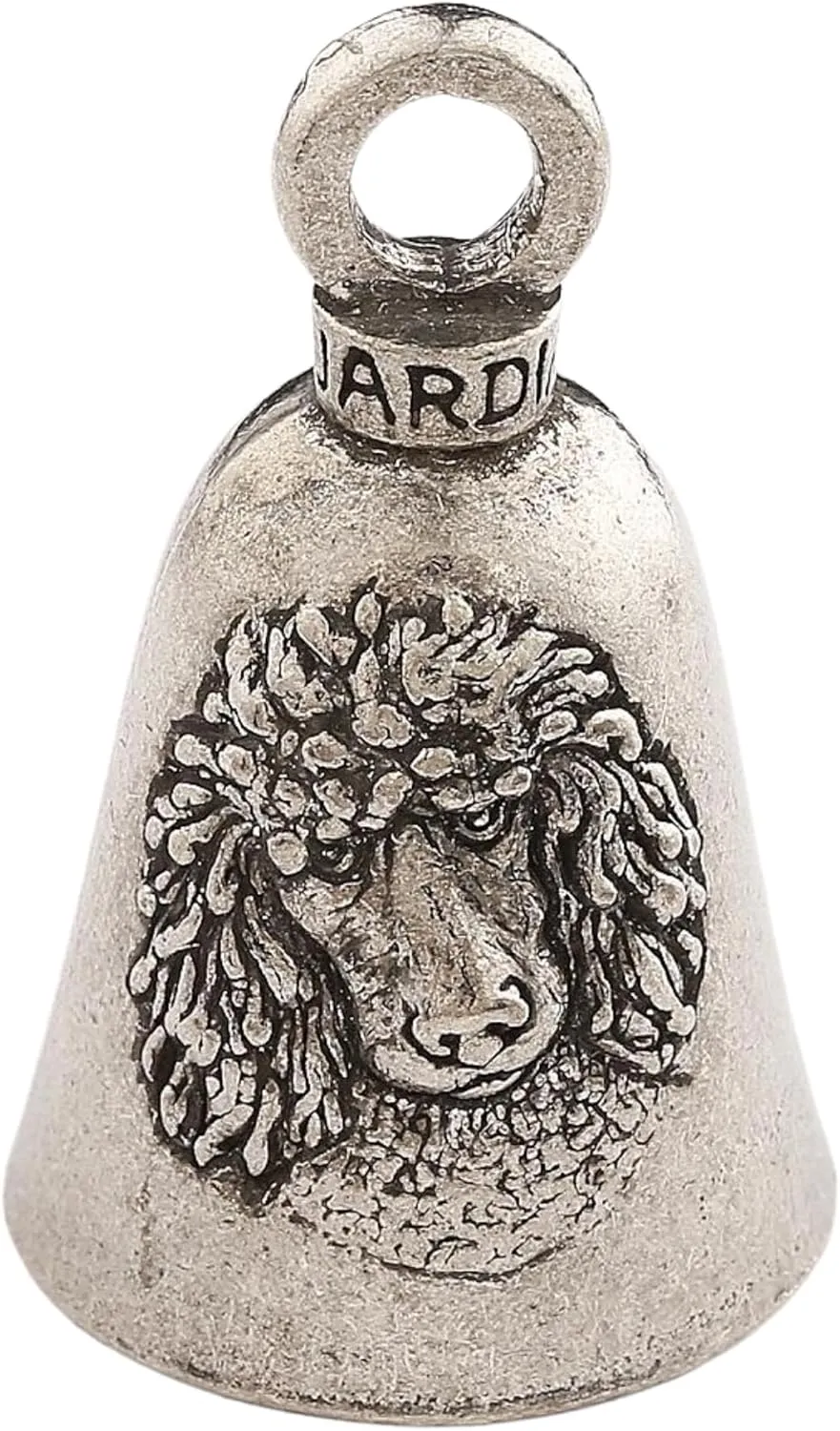 Guardian Bell Poodle Good Luck Bell w/Keyring & Black Velvet Gift Bag | Motorcycle Bell | Lead-Free Pewter | Made in USA