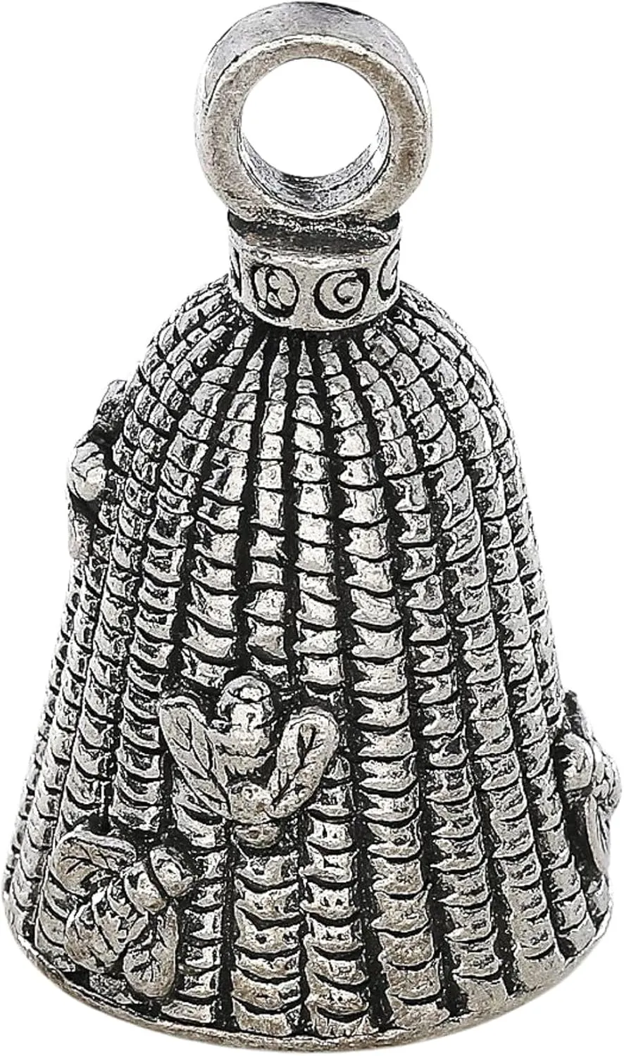 Guardian Bell Profession Good Luck Bell w/Keyring & Black Velvet Bag | Motorcycle Bell | Lead-Free Pewter | Made in USA