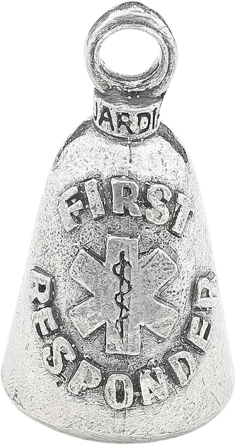 Guardian Bell Profession Good Luck Bell w/Keyring & Black Velvet Bag | Motorcycle Bell | Lead-Free Pewter | Made in USA