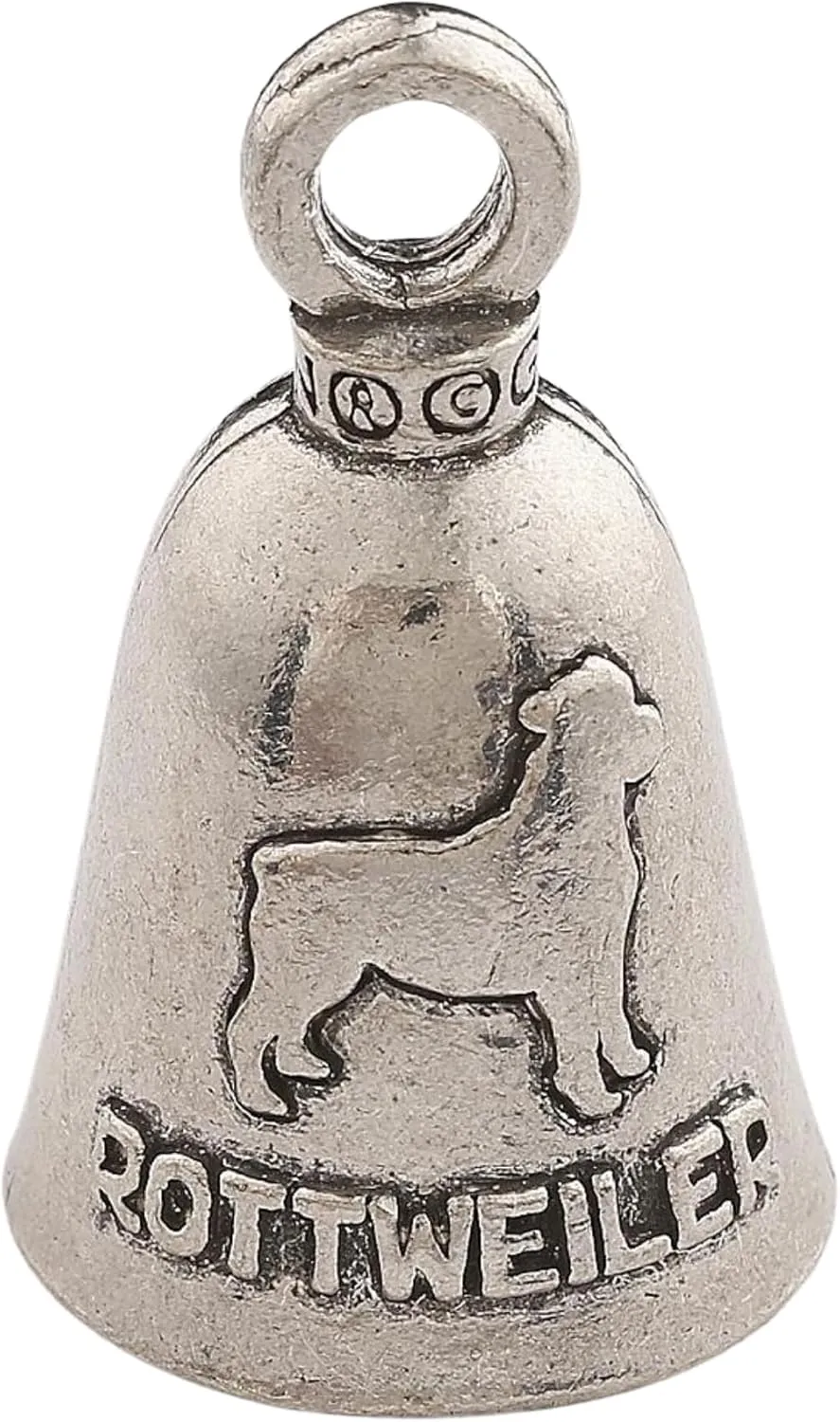 Guardian Bell Rottweiler Good Luck Bell w/Keyring & Black Velvet Gift Bag | Motorcycle Bell | Lead-Free Pewter | Made in USA