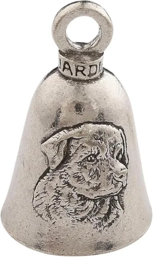 Guardian Bell Rottweiler Good Luck Bell w/Keyring & Black Velvet Gift Bag | Motorcycle Bell | Lead-Free Pewter | Made in USA