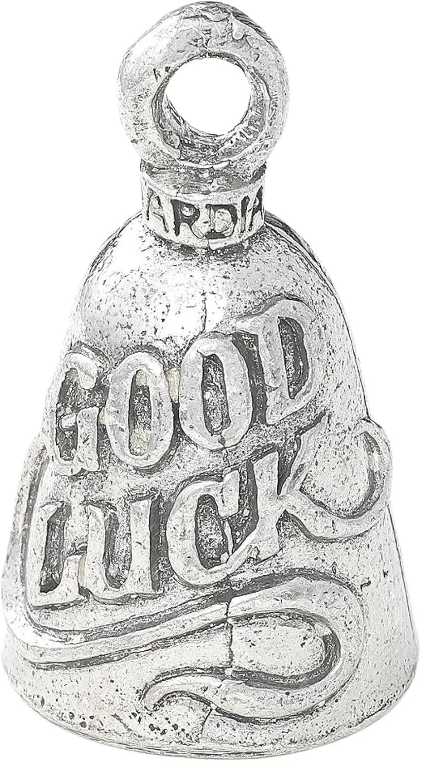 Guardian Bell Sentiment Good Luck Bell w/Keyring & Black Velvet Bag | Motorcycle Bell | Lead-Free Pewter | Made in USA