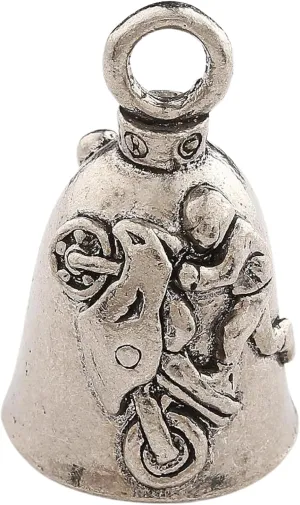 Guardian Bell Sport Bike Tricks Good Luck Bell w/Keyring & Black Velvet Gift Bag | Motorcycle Bell | Lead-Free Pewter | Good Luck Gift to Friends & Family | Bike Bell | Made in USA
