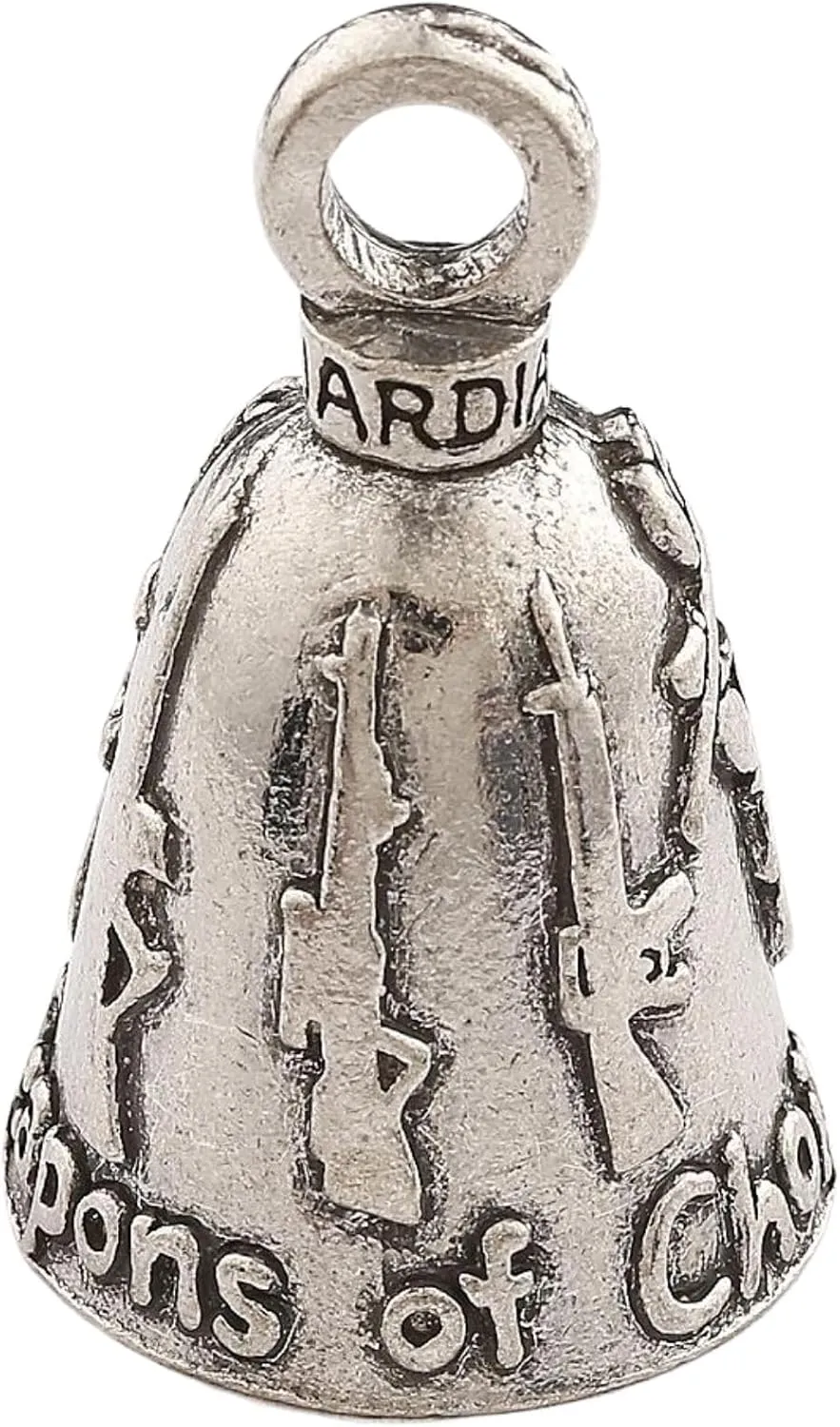 Guardian Bell Weapons of Choice Good Luck Bell w/Keyring & Black Velvet Gift Bag | Motorcycle Bell | Lead-Free Pewter | Good Luck Gift to Friends & Family | Bike Bell | Made in USA