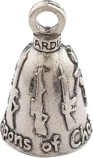 Guardian Bell Weapons of Choice Good Luck Bell w/Keyring & Black Velvet Gift Bag | Motorcycle Bell | Lead-Free Pewter | Good Luck Gift to Friends & Family | Bike Bell | Made in USA