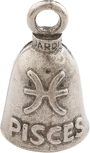 Guardian Bell Zodiac Signs Good Luck Bell w/Keyring & Black Velvet Bag | Motorcycle Bell | Lead-Free Pewter | Made in USA