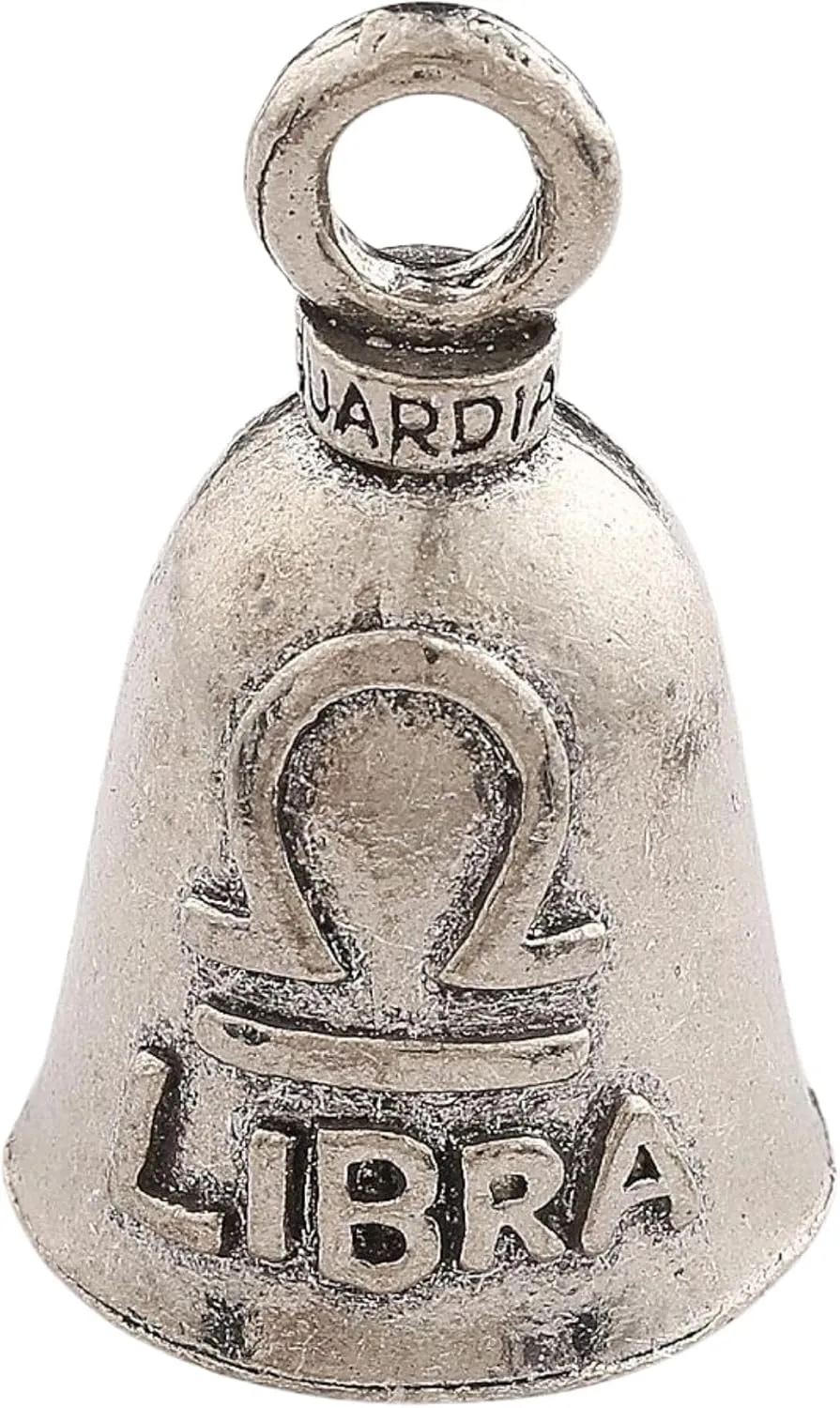 Guardian Bell Zodiac Signs Good Luck Bell w/Keyring & Black Velvet Bag | Motorcycle Bell | Lead-Free Pewter | Made in USA