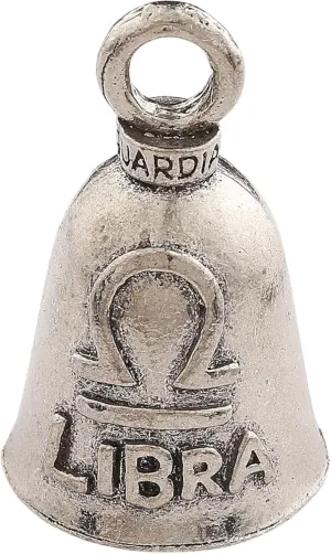 Guardian Bell Zodiac Signs Good Luck Bell w/Keyring & Black Velvet Bag | Motorcycle Bell | Lead-Free Pewter | Made in USA