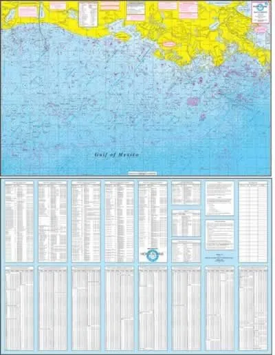 Gulf of Mexico Offshore Fishing Map Texas to Louisiana F117 with GPS