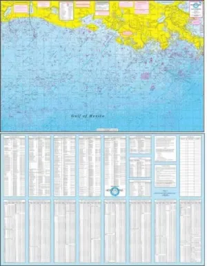 Gulf of Mexico Offshore Fishing Map Texas to Louisiana F117 with GPS