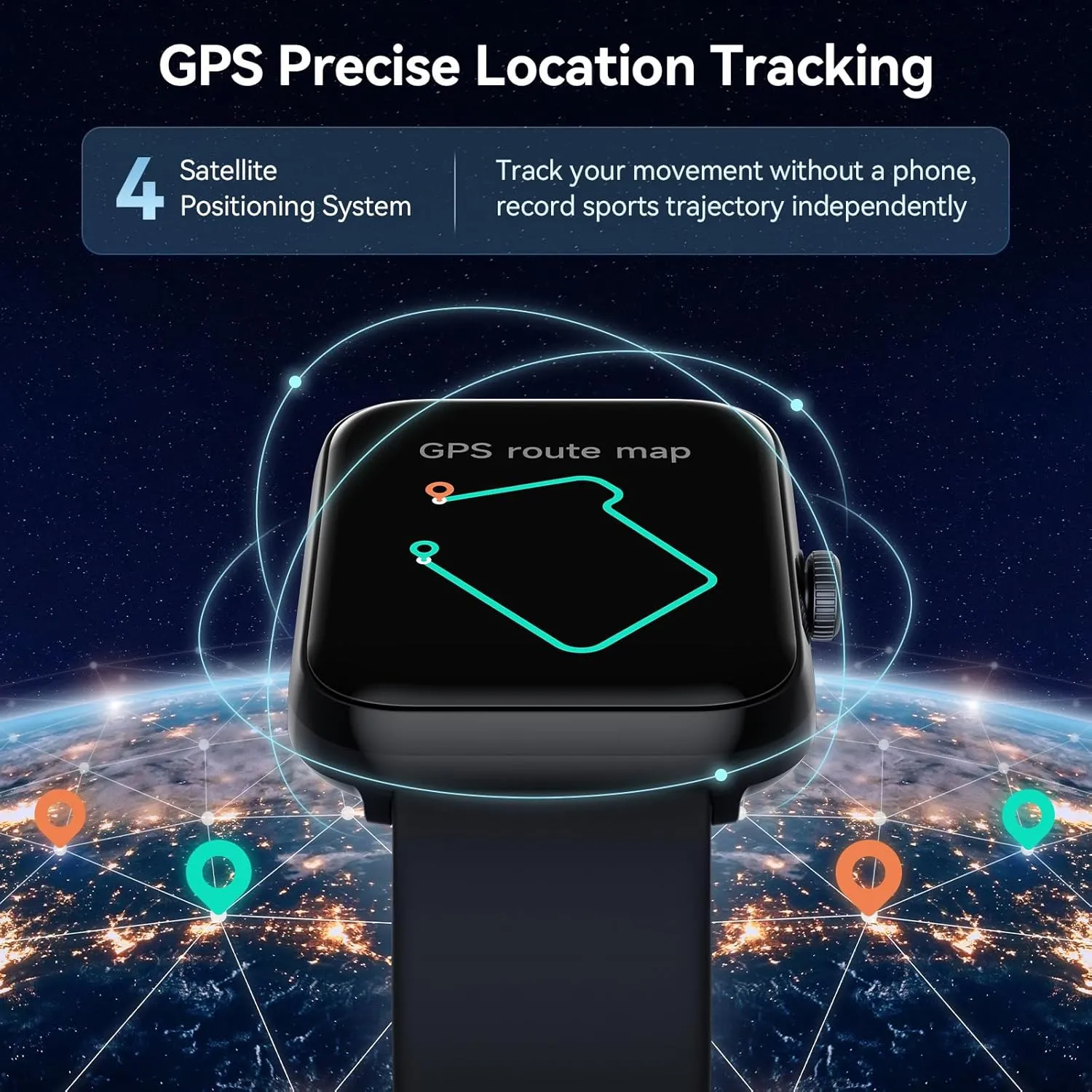 Gydom GPS Smart Watch for Men, 4 Satellite Positioning, 1.85" Fitness Tracker with Bluetooth Call, 3ATM Waterproof Heart Rate/Sleep/SpO2 Monitor, 105  Sport Modes, 12 Days Battery, for Android iPhone