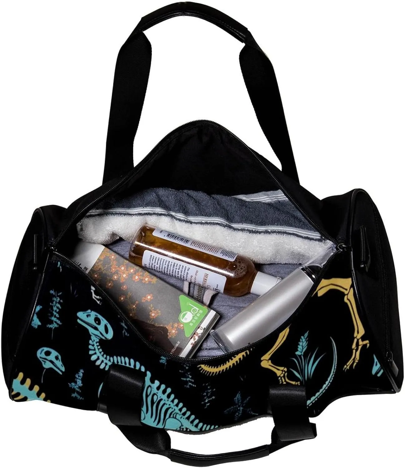 Gym Bag for Women,Small Gym Bag for Men,Animal Bones Dinosaur Skeletons,Overnight Bag