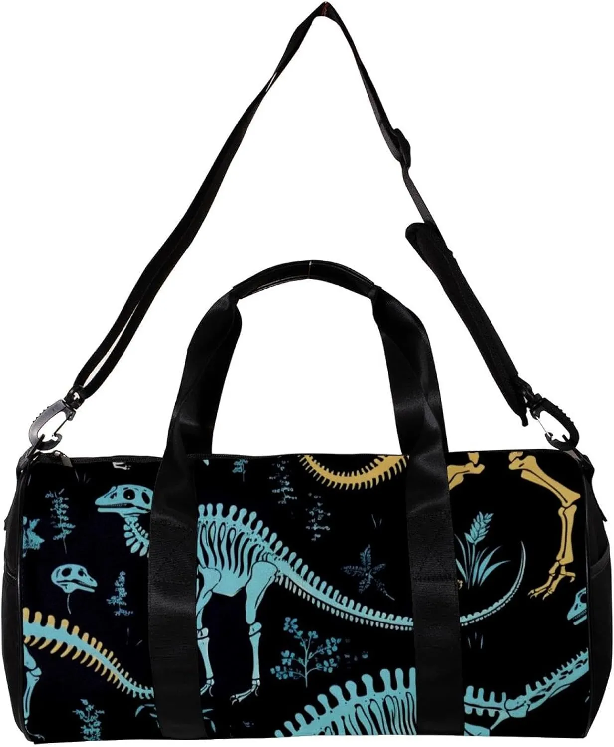Gym Bag for Women,Small Gym Bag for Men,Animal Bones Dinosaur Skeletons,Overnight Bag