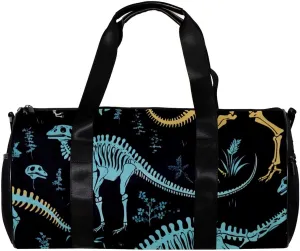 Gym Bag for Women,Small Gym Bag for Men,Animal Bones Dinosaur Skeletons,Overnight Bag