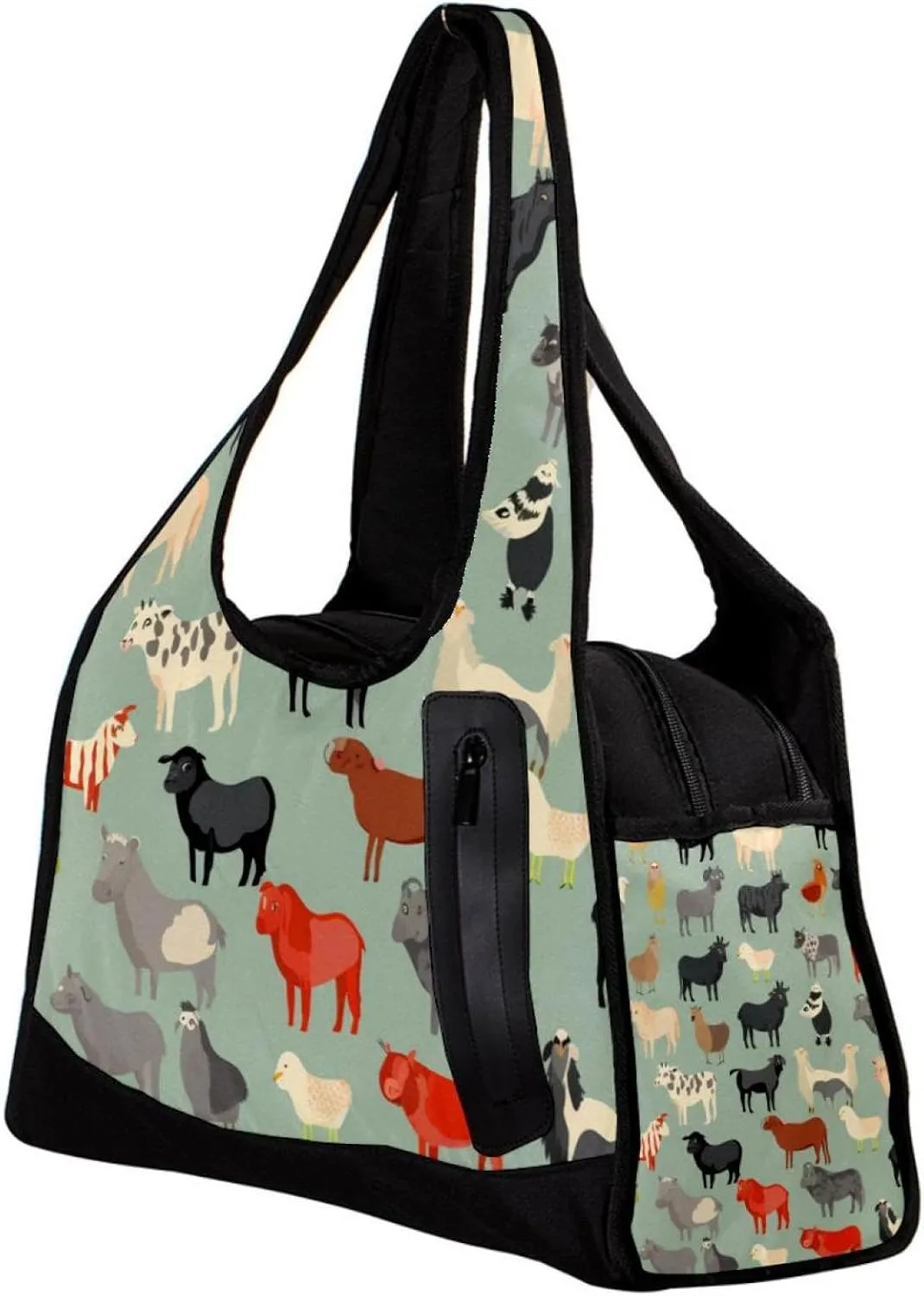 Gym Bag for Women,Small Gym Bag for Men,Cow Sheep Pig Rooster,Overnight Bag