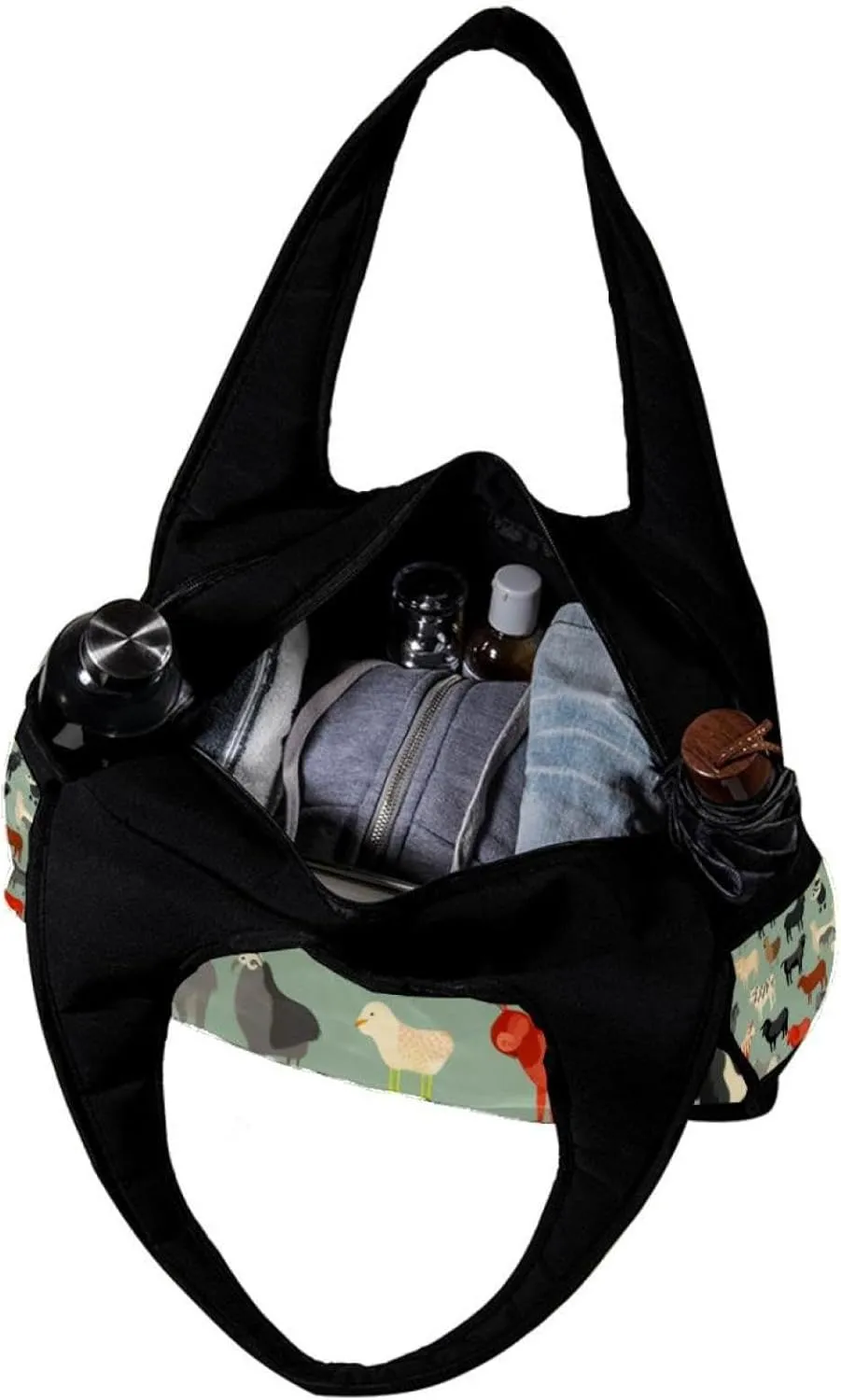 Gym Bag for Women,Small Gym Bag for Men,Cow Sheep Pig Rooster,Overnight Bag
