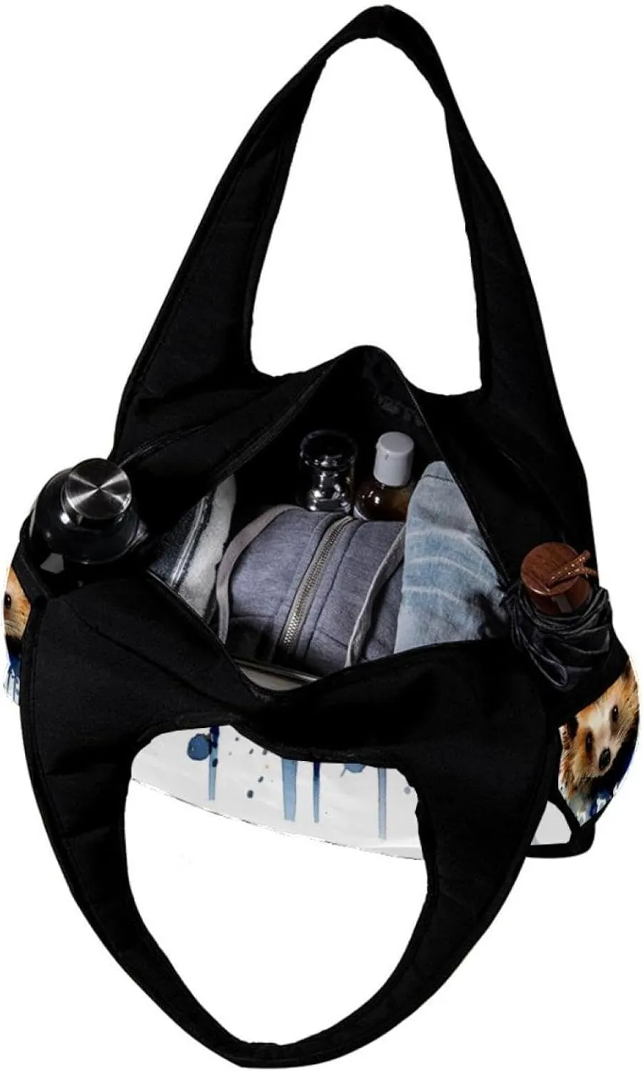 Gym Bag for Women,Small Gym Bag for Men,Cute Animal Hand Drawn,Overnight Bag