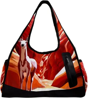 Gym Bag for Women,Small Gym Bag for Men,Desert Adventure Scenery Mountains,Overnight Bag