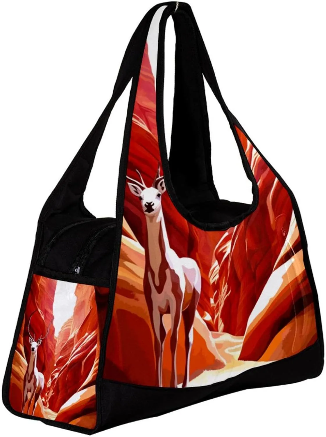 Gym Bag for Women,Small Gym Bag for Men,Desert Adventure Scenery Mountains,Overnight Bag