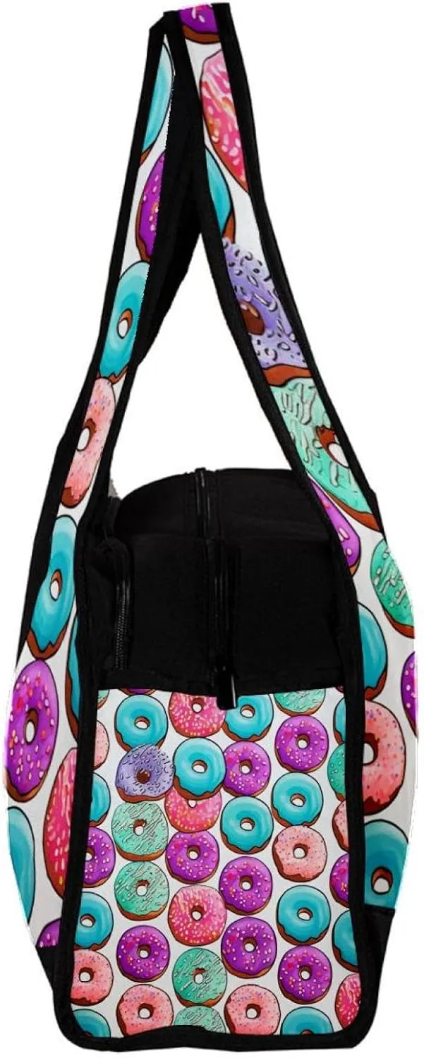 Gym Bag for Women,Small Gym Bag for Men,Dessert Colorful Donut Sweets,Overnight Bag