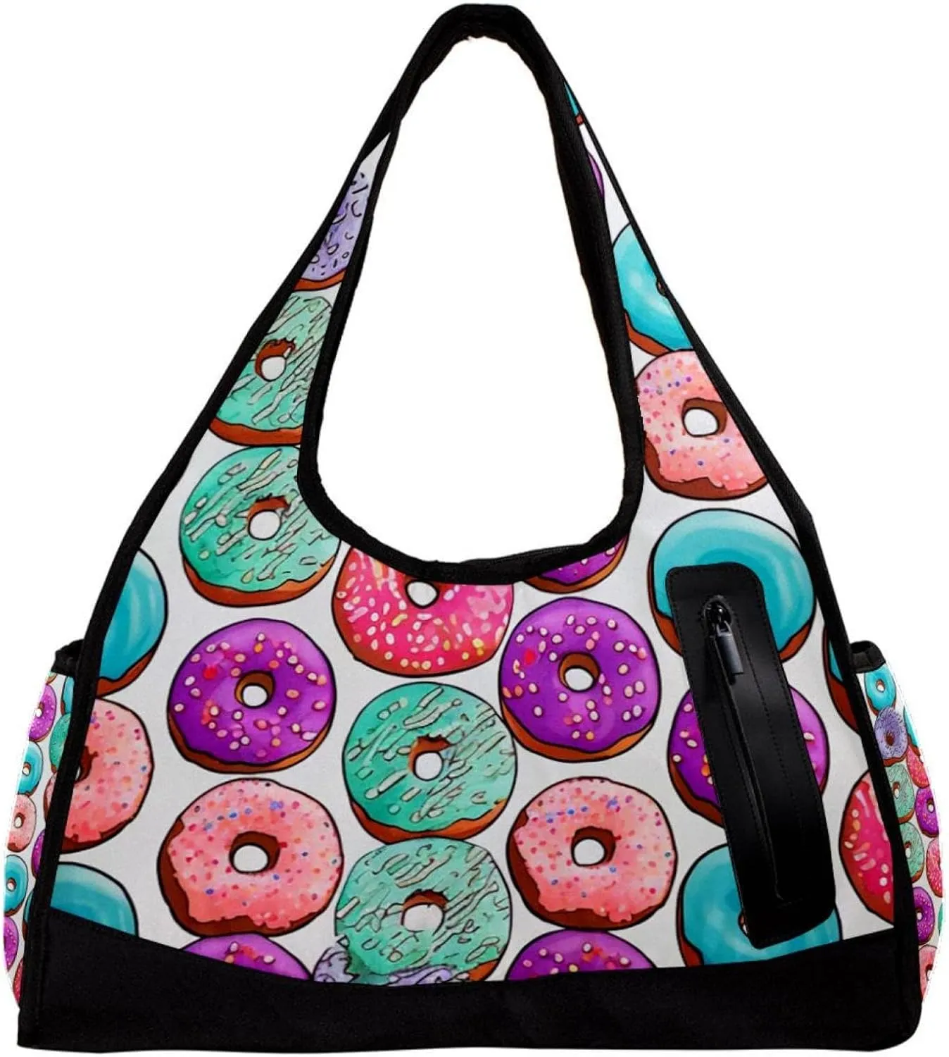 Gym Bag for Women,Small Gym Bag for Men,Dessert Colorful Donut Sweets,Overnight Bag