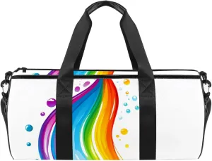 Gym Bag for Women,Small Gym Bag for Men,Drop and Rainbow,Overnight Bag