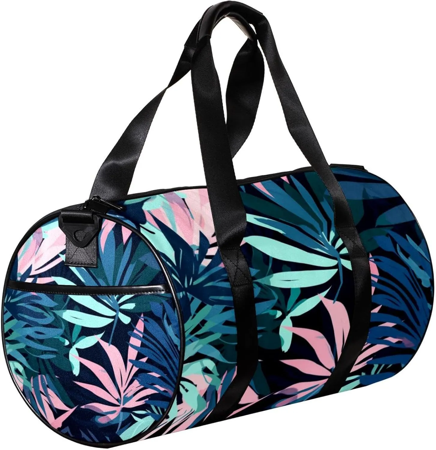 Gym Bag for Women,Small Gym Bag for Men,Tropical Leaves Print,Overnight Bag