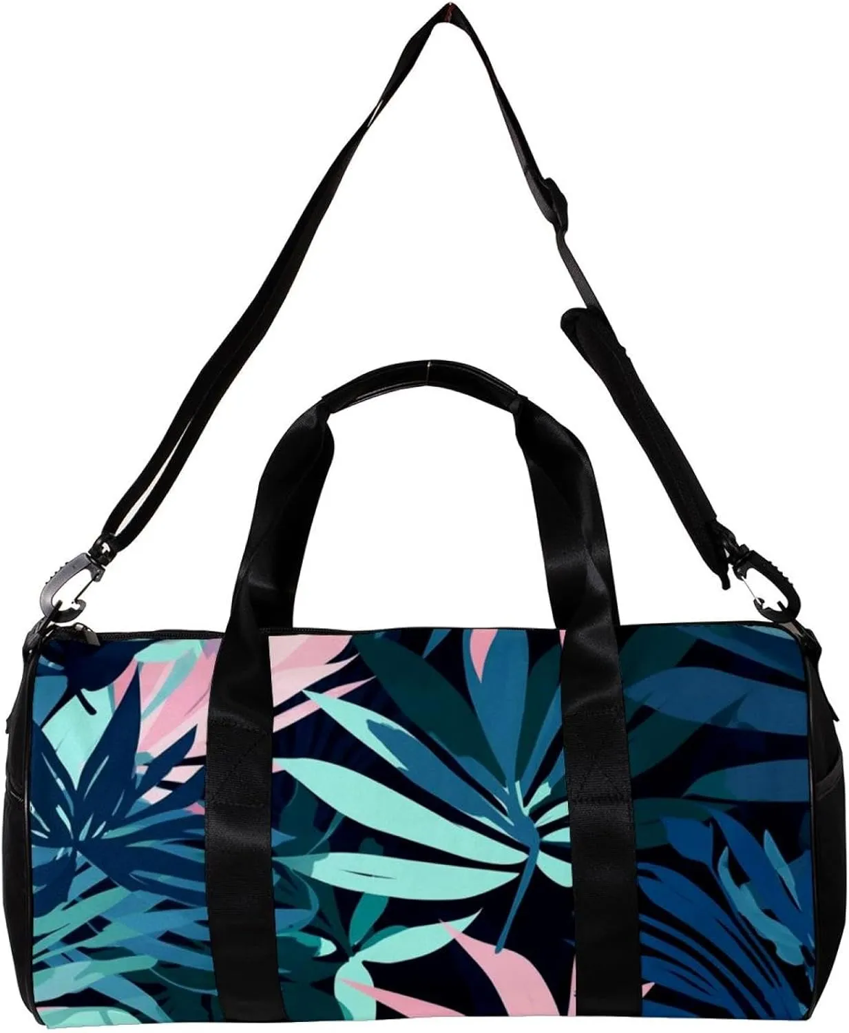 Gym Bag for Women,Small Gym Bag for Men,Tropical Leaves Print,Overnight Bag