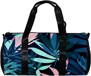 Gym Bag for Women,Small Gym Bag for Men,Tropical Leaves Print,Overnight Bag