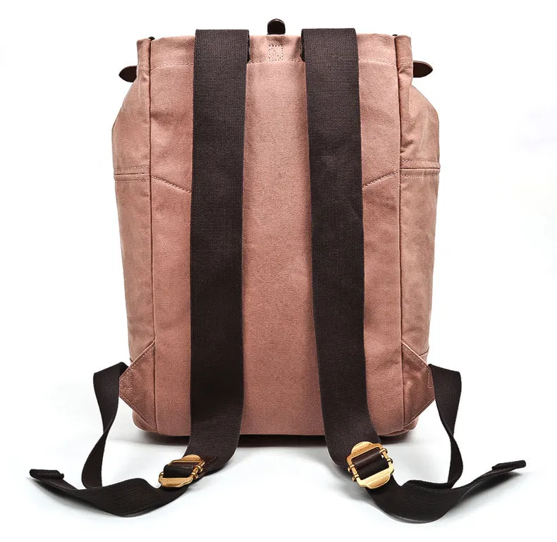 Handcrafted Canvas and Leather Backpack for Women