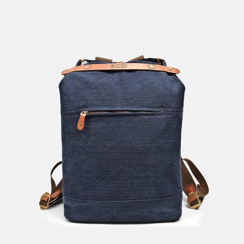 Handcrafted Canvas and Leather Backpack for Women