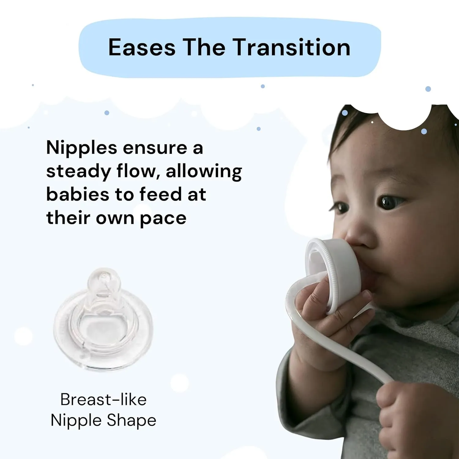 Hands-Free Baby Bottle - Anti-Colic Self Feeding 9 oz Baby Bottle Nursing System with Fast Flow Nipple/Teat 3m  Infant (2 Bottles - Lion)