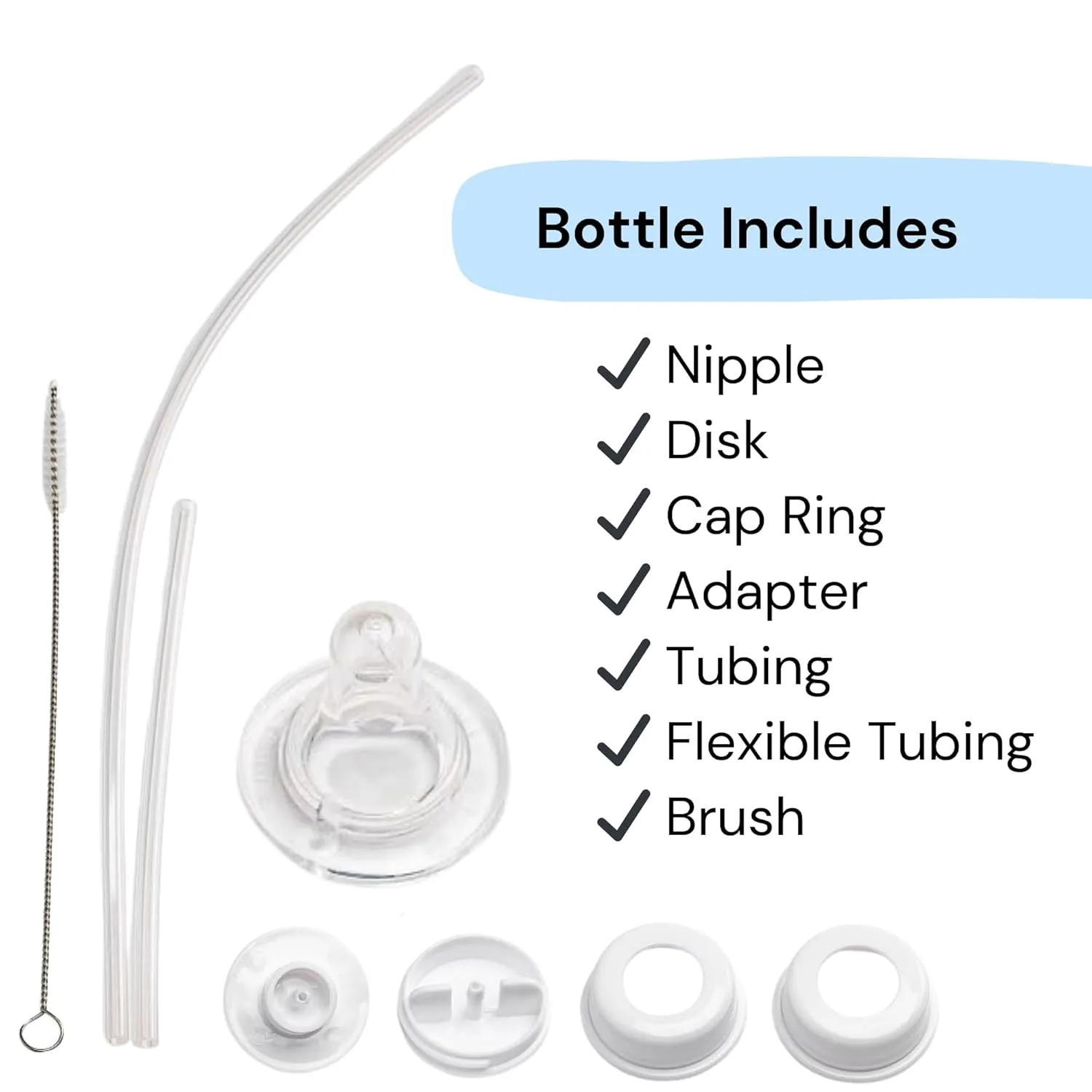 Hands-Free Baby Bottle - Anti-Colic Self Feeding 9 oz Baby Bottle Nursing System with Fast Flow Nipple/Teat 3m  Infant (2 Bottles - Lion)