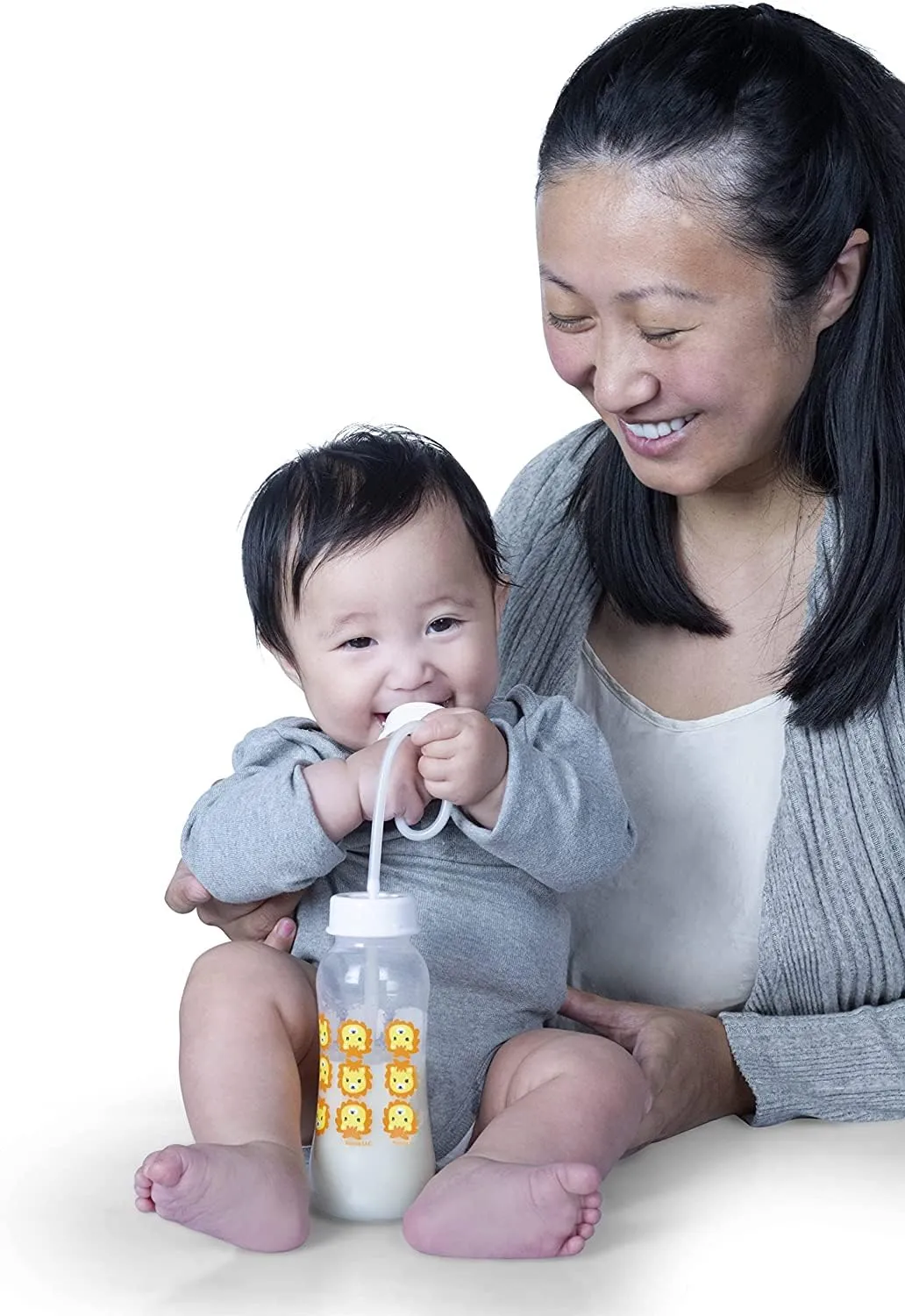 Hands-Free Baby Bottle - Anti-Colic Self Feeding 9 oz Baby Bottle Nursing System with Fast Flow Nipple/Teat 3m  Infant (2 Bottles - Podee Classic)