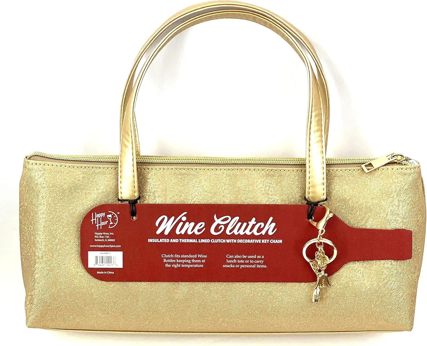 Happy Hour Insulated Wine Clutch | Bottle Carrier for Travel, Picnics & Gifts
