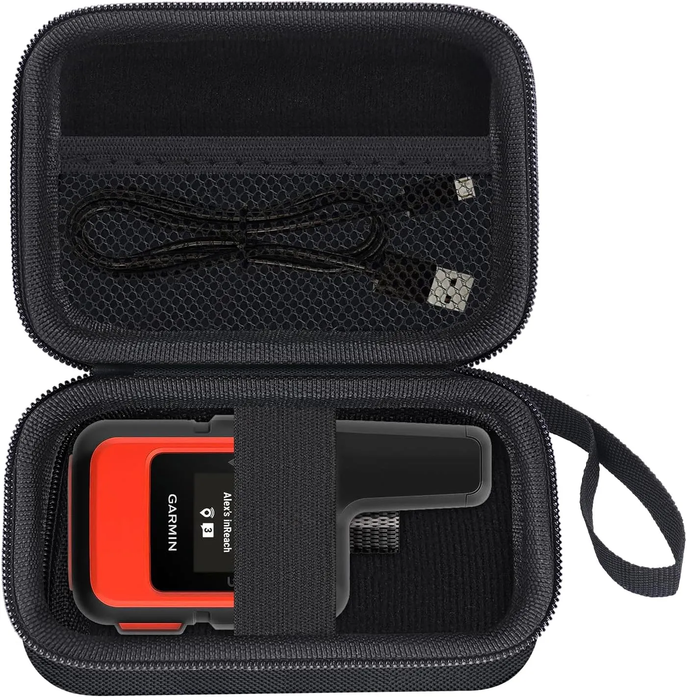 Hard Case for Garmin inReach Mini 2 / inReach Mini, Portable Satellite Communicator Handheld GPS Storage Bag with Accessories Pocket for Hiking, Travel, Camping - Black (CASE ONLY)