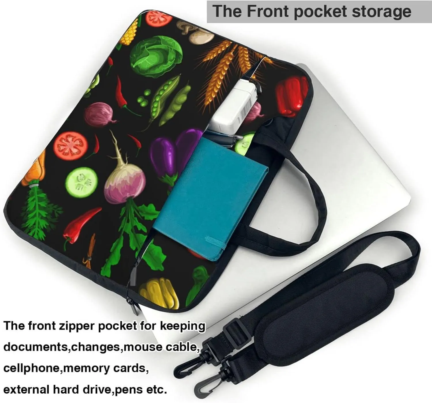 Healthy Vegetables Laptop Bag Lightweight Notebook Bag Fashion Business Briefcase 13"/14"/15.6"