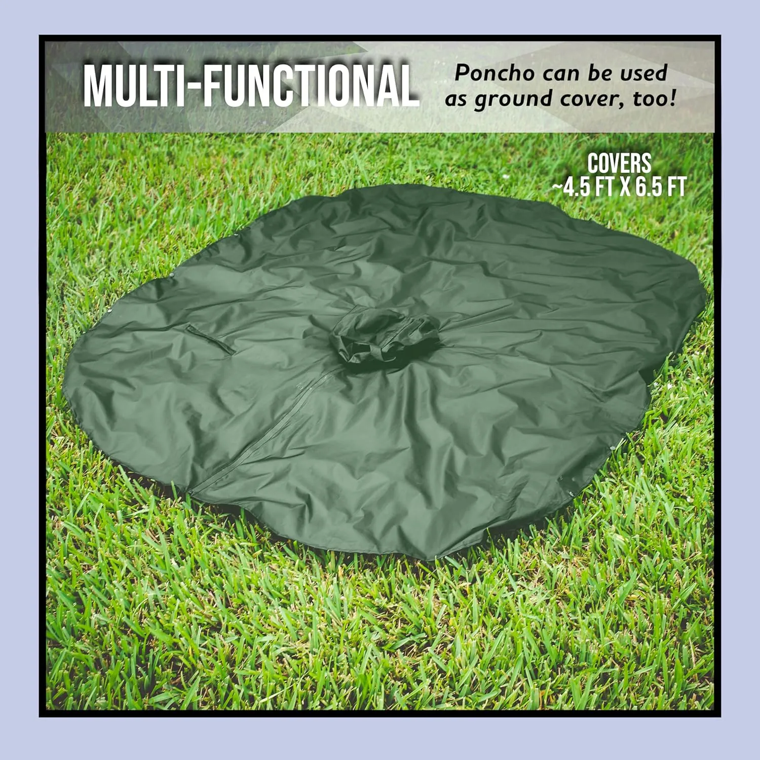 Heavy Duty Rain Poncho for Backpacking, Waterproof Lightweight for Adults, Military, Emergency, Camping, Men, Women