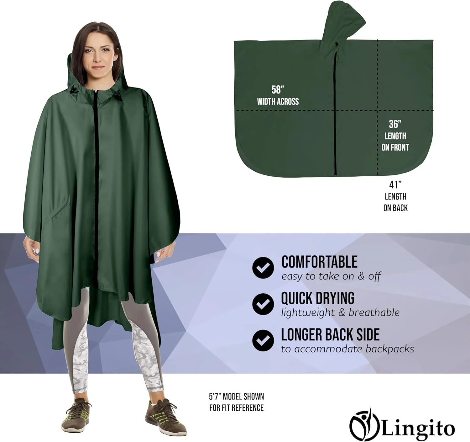Heavy Duty Rain Poncho for Backpacking, Waterproof Lightweight for Adults, Military, Emergency, Camping, Men, Women