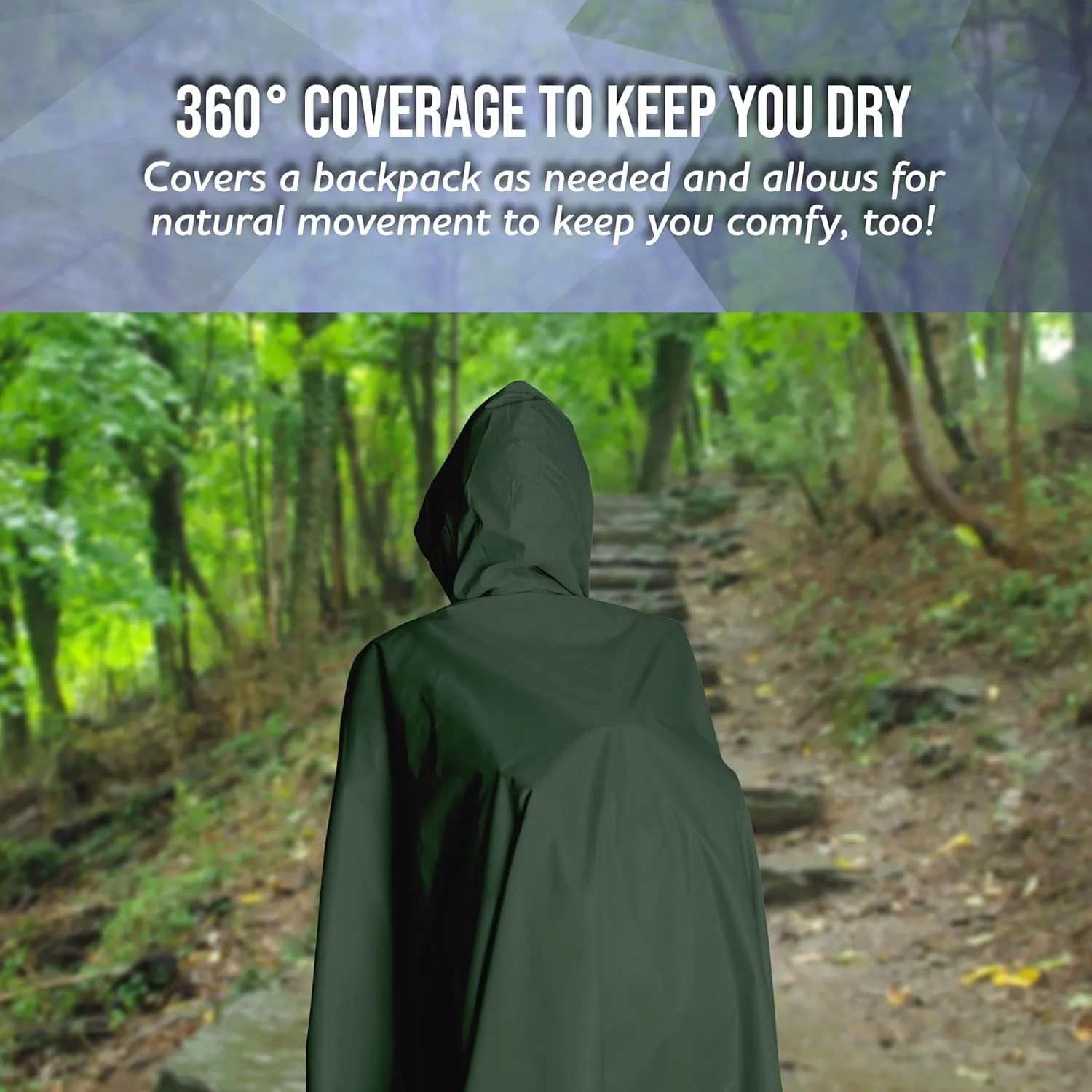 Heavy Duty Rain Poncho for Backpacking, Waterproof Lightweight for Adults, Military, Emergency, Camping, Men, Women