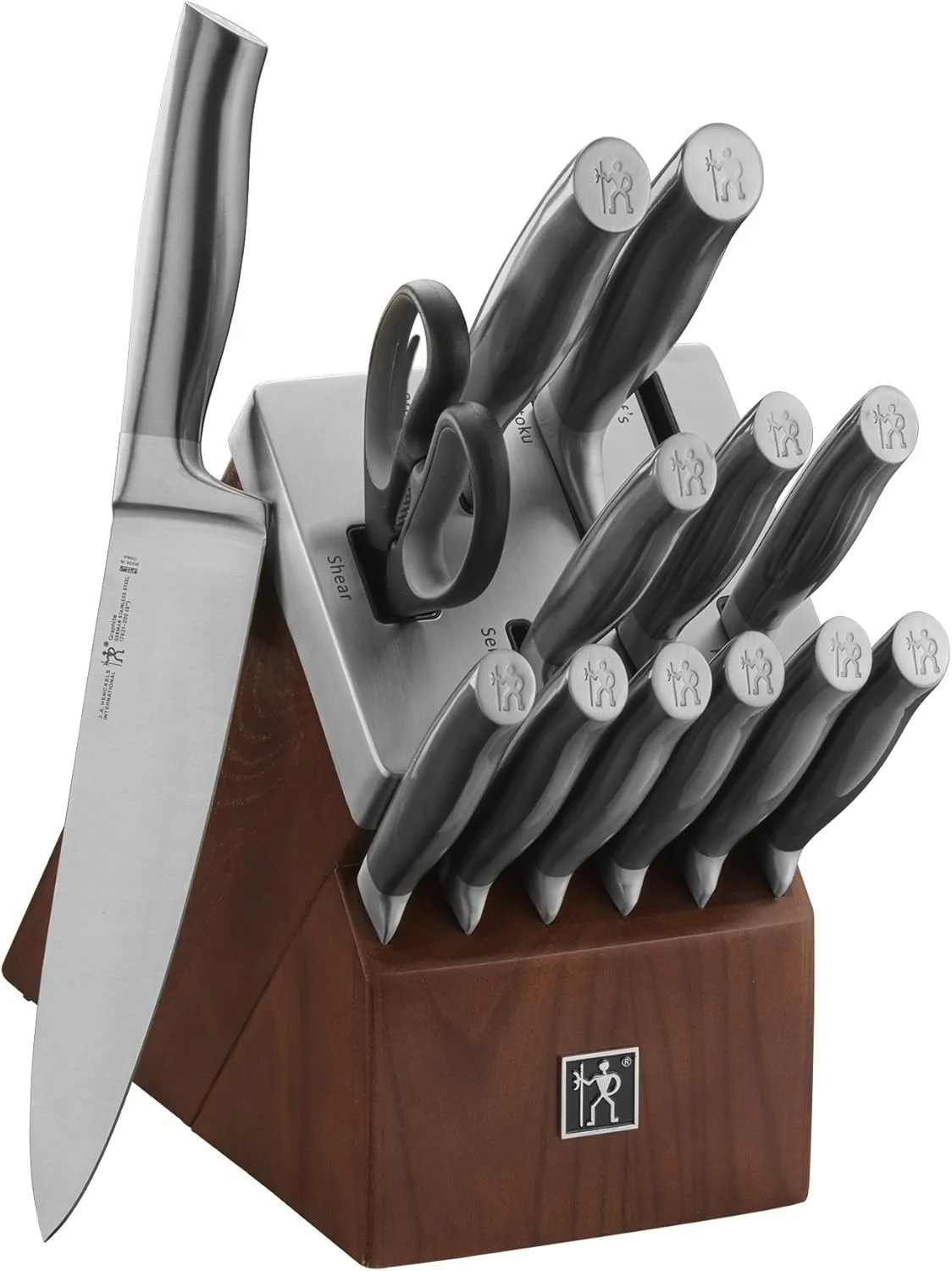 HENCKELS Graphite 14-piece Self-Sharpening Knife Block Set for Paring, Boning, Santoku, Chefs, and Carving, Kitchen Shears, German Engineered Informed by 100  Years of Mastery, Black