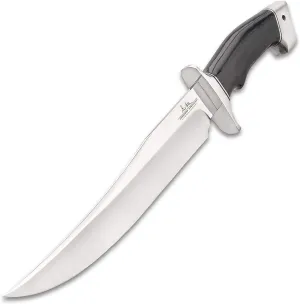Hibben Arizona Bowie Knife With Sheath - 5Cr15 Stainless Steel Blade, Linen Micarta Handle, Stainless Steel Guard And Pommel - Length 15 1/2"
