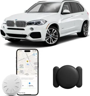 Hidden GPS Tracking Devices, 1PCS Real Time GPS Tracker for Vehicles Work with Find My (iOS Only), Car GPS Tracker with Magnetic Case, No Monthly Fee, No SIM Card Required, Black