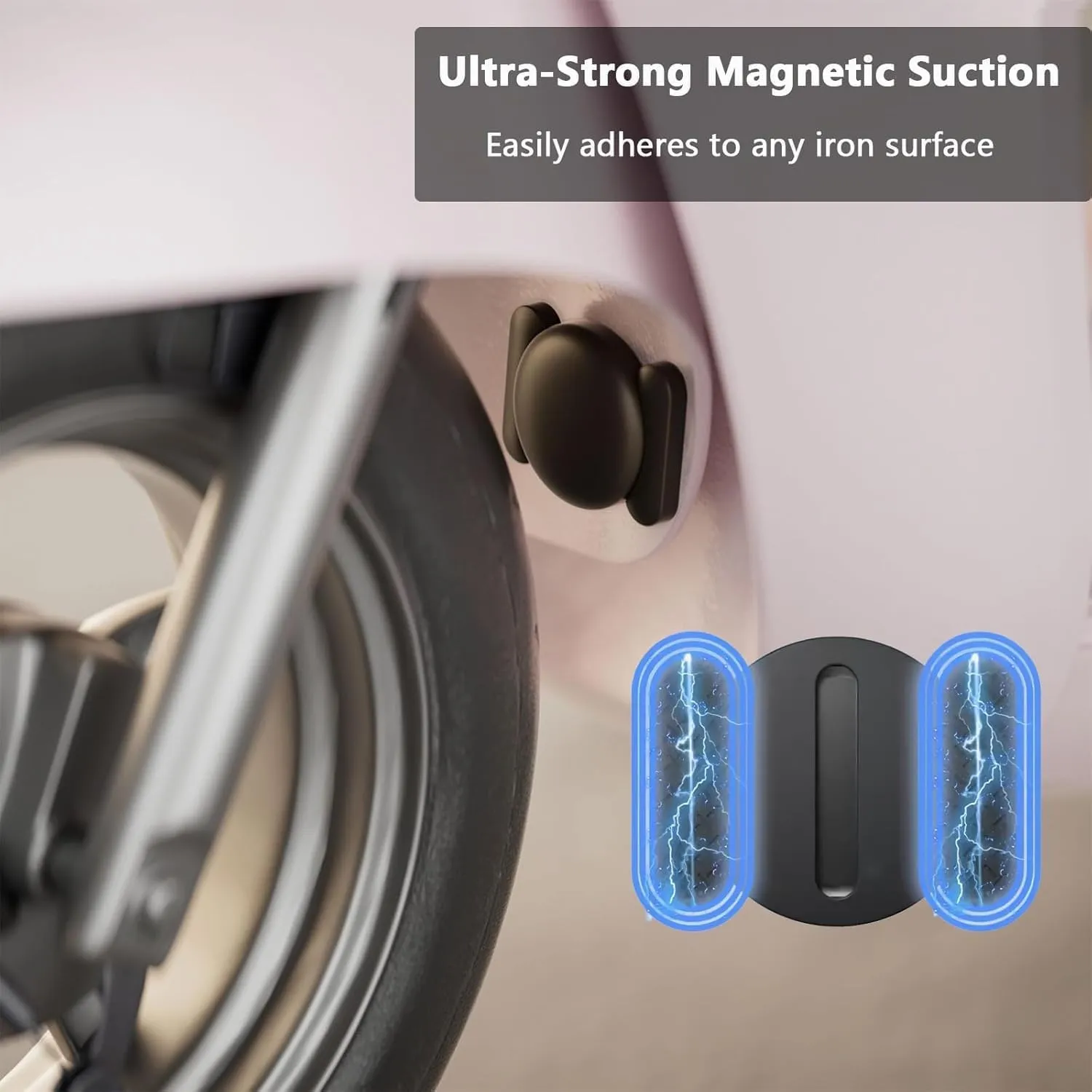 Hidden GPS Tracking Devices, 1PCS Real Time GPS Tracker for Vehicles Work with Find My (iOS Only), Car GPS Tracker with Magnetic Case, No Monthly Fee, No SIM Card Required, Black