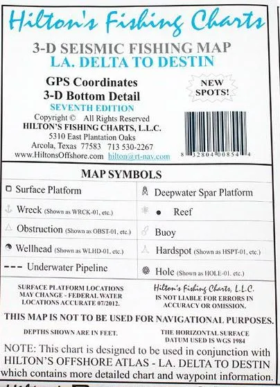 Hiltons Offshore Fishing Chart LA to Destin #4