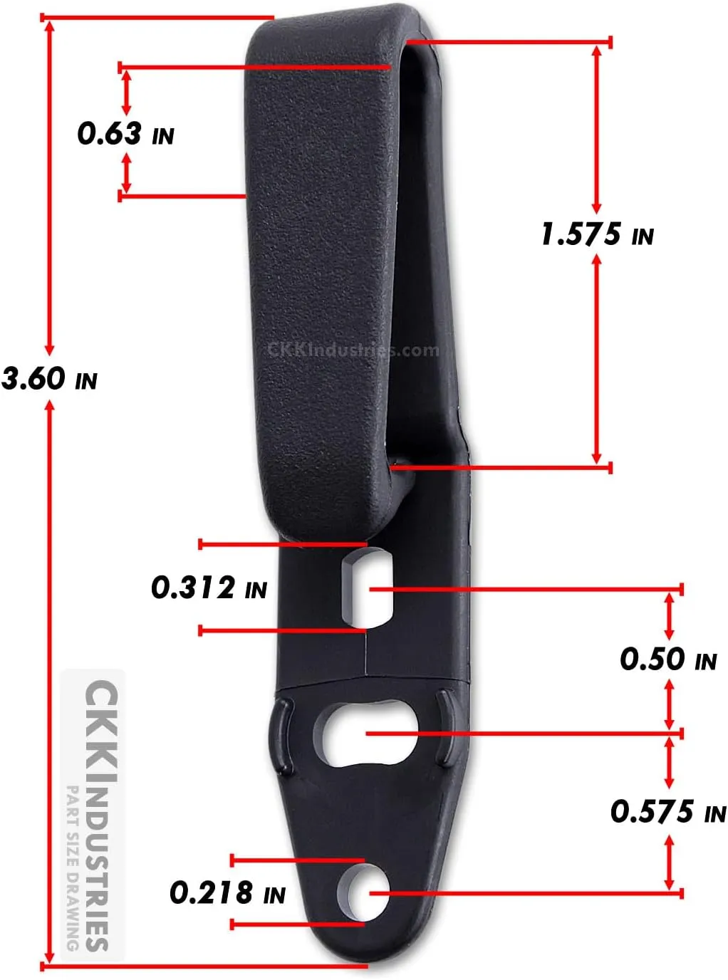 HolsterSmith - Raven Concealment - Holster Mounting Belt Clip - Overhook Strut - Tactical Black - (Select Belt Size Above)