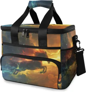 Horse Unicorn Glaxy Cooler Bag Insulated Cooler Soft Sided Cooler 24 Can Portable Picnic Bag Large Leakproof Lunch Bag Box for Beach Grocery Camping Travel Car Men Women